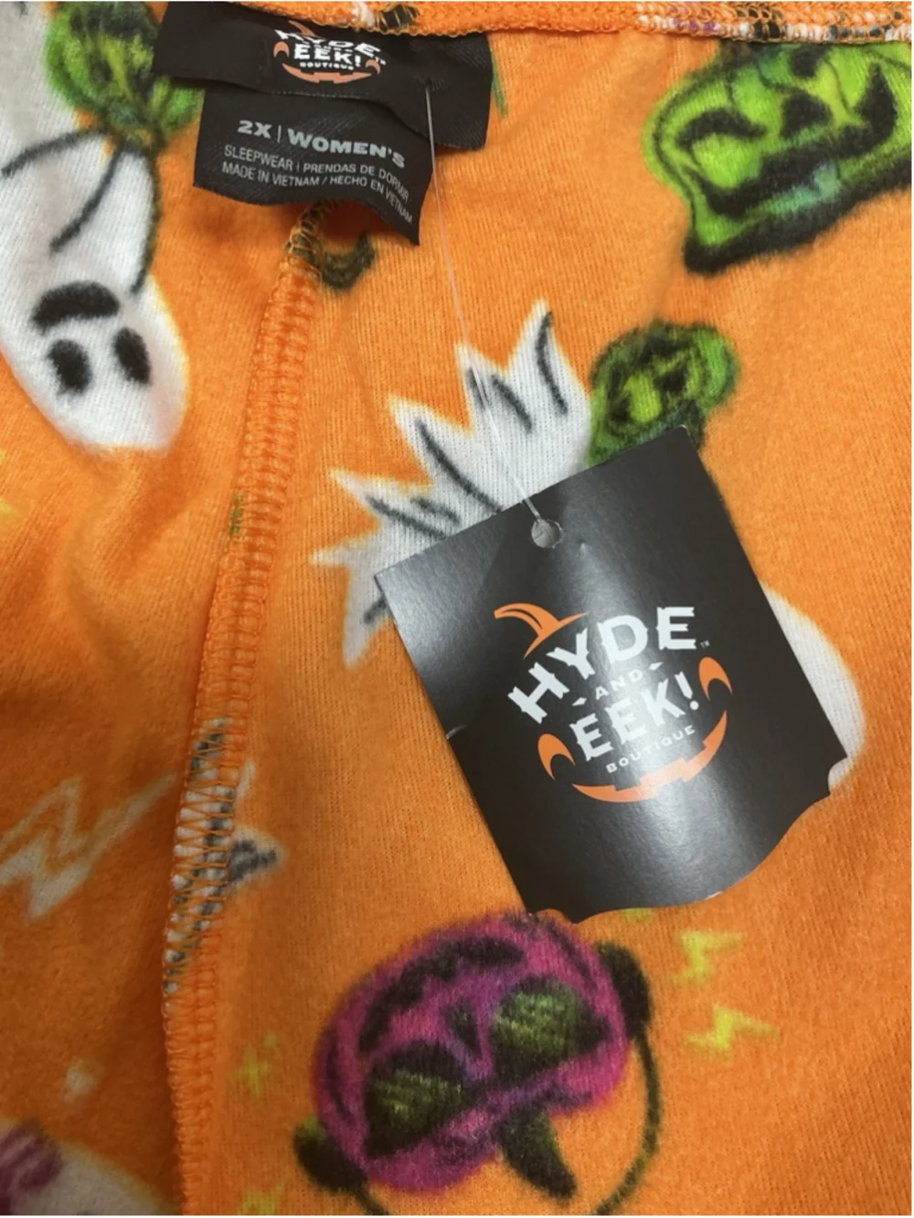 Mens NWT Hyde & Eek Halloween Sleepwear Pants XXLT Orange W/ Ghosts Pumpkins